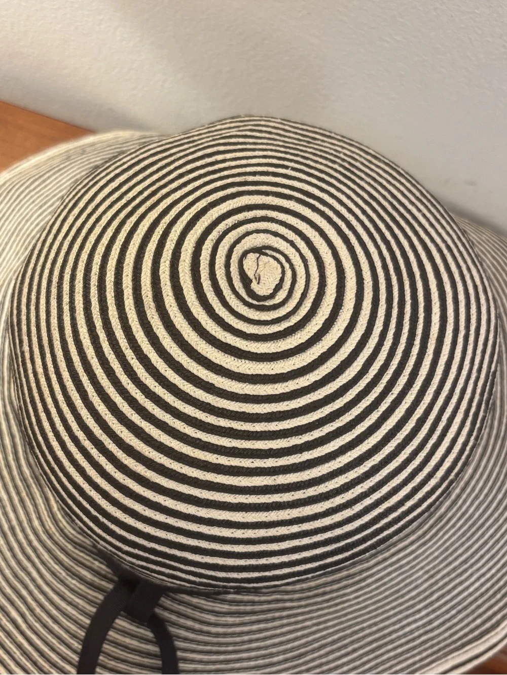 Eric Javits Black White Striped Wide Brim Squishee Sun Hat One Size Packable - Picture 6 of 16